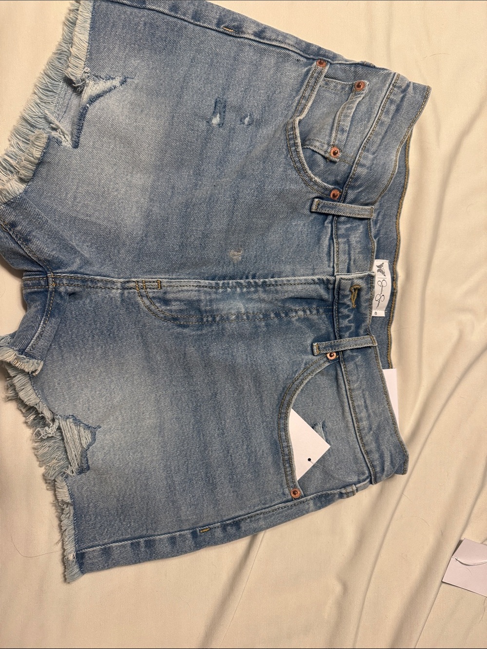 Jessica Simpson Light Wash Distressed Denim Shorts